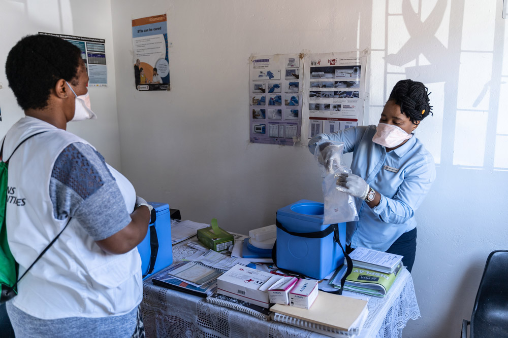 Our teams taking a sputum sample for TB testing in Eshowe, KwaZulu Natal, South Africa
