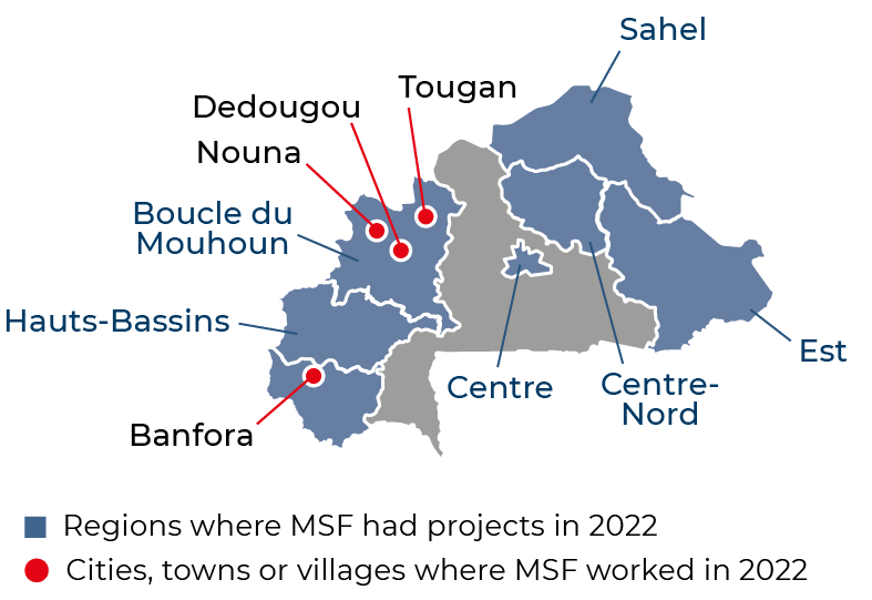 MSF Burkina Faso Country Map 2022 MSB154286 