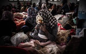 Women and children detained at female-only Sorman detention centre, around 60km west of Tripoli, Libya. 