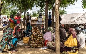 People awaiting treatment in Mozambique