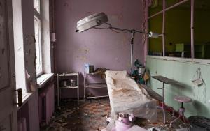 Destroyed hospital in Lyman, Donetsk Oblast.