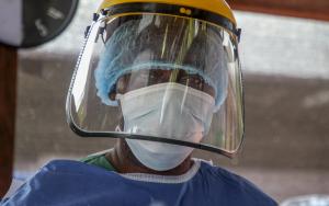 Reusable masks produced by MSF in DRC 