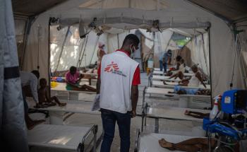 MSF Health Promoter Jose verifies and keeps track on the health conditions of patients