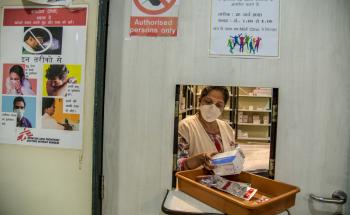 MSF Pharmacist dispensing Bedaquiline and Delamanid based DRTB regimen MSF independent Clinic, Mumbai-India 