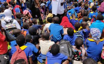 MSF conducting a health promotion session and vaccination in Blantyre District