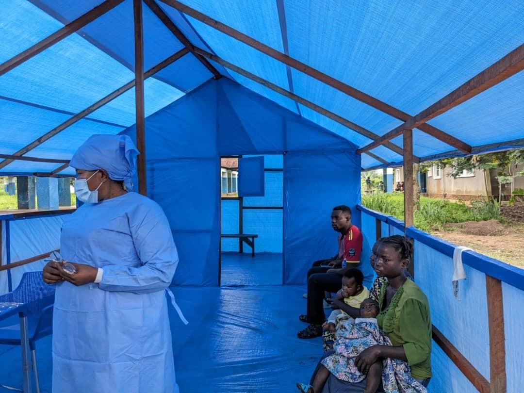 Mpox Vaccines - View of the patient triage area at the Budjala general referral hospital. MSF also deployed a team in the Budjala health zone in South Ubangi to support health authorities in the response against Mpox. 