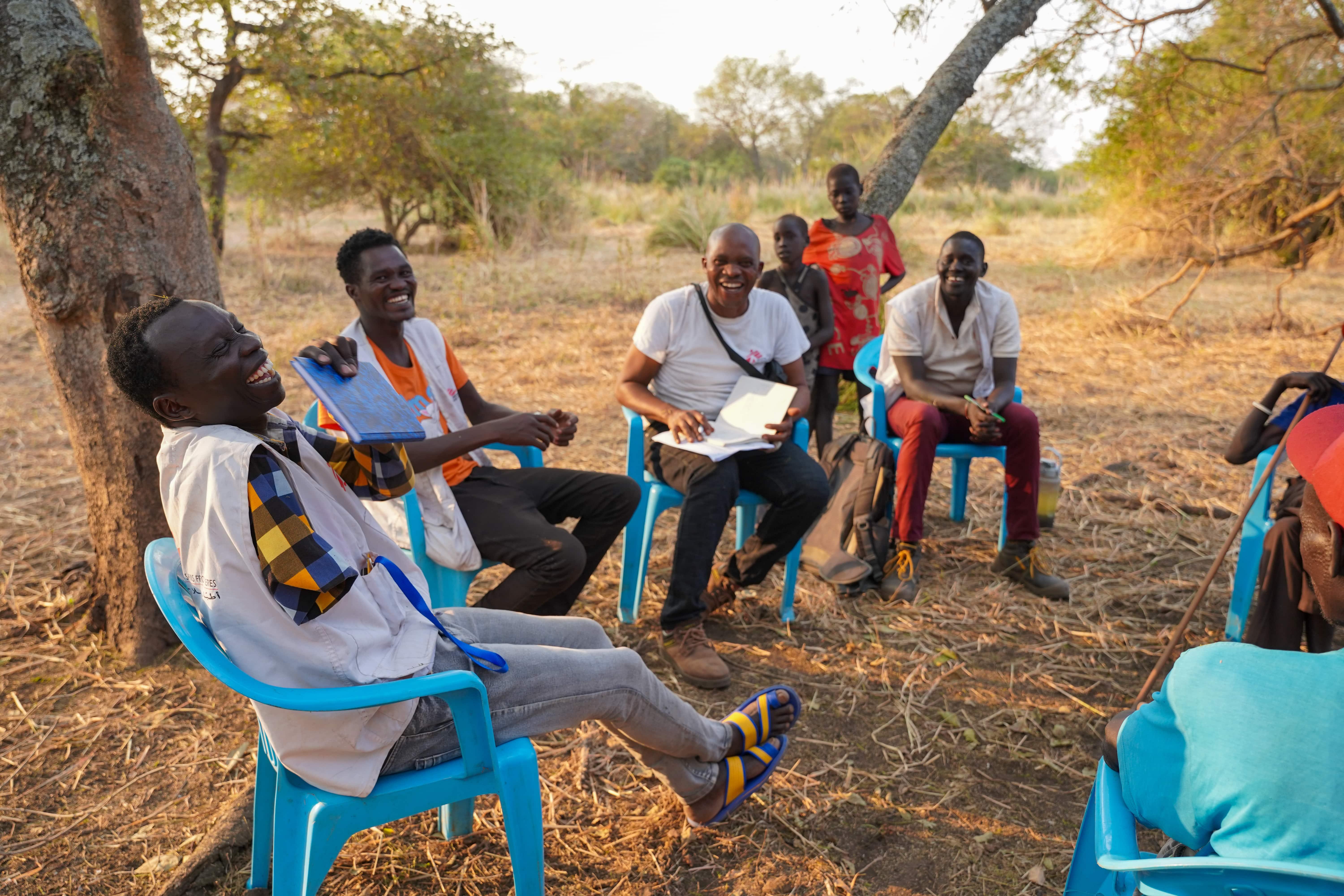 Cattle Keepers in South Sudan: MSF team gathers with local chiefs during a four-day outreach visit among cattle keepers in Labarab, Greater Pibor Administrative Area.