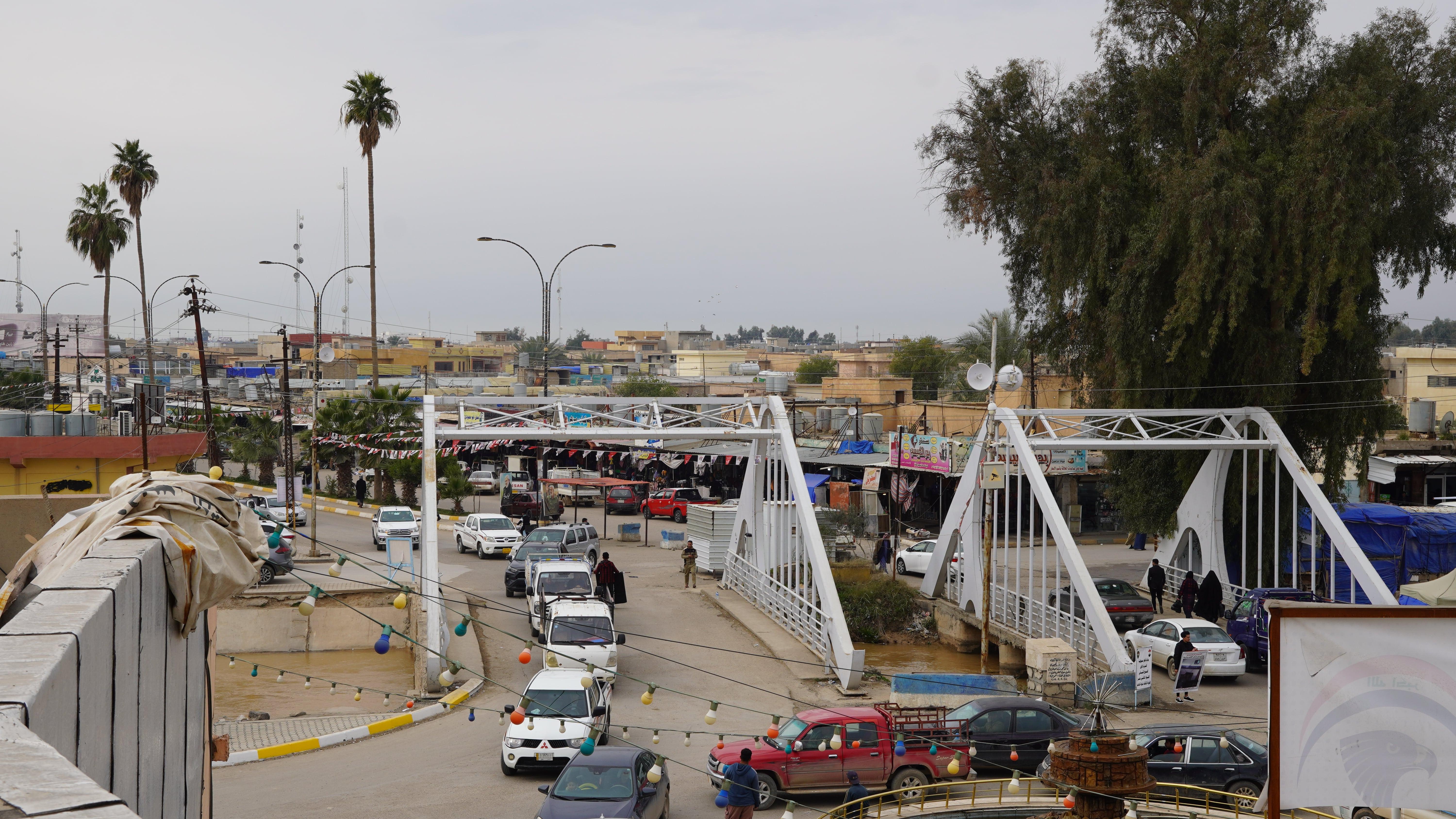 Medical Care in Iraq: A general view of the bridge in Hawija’s city centre.