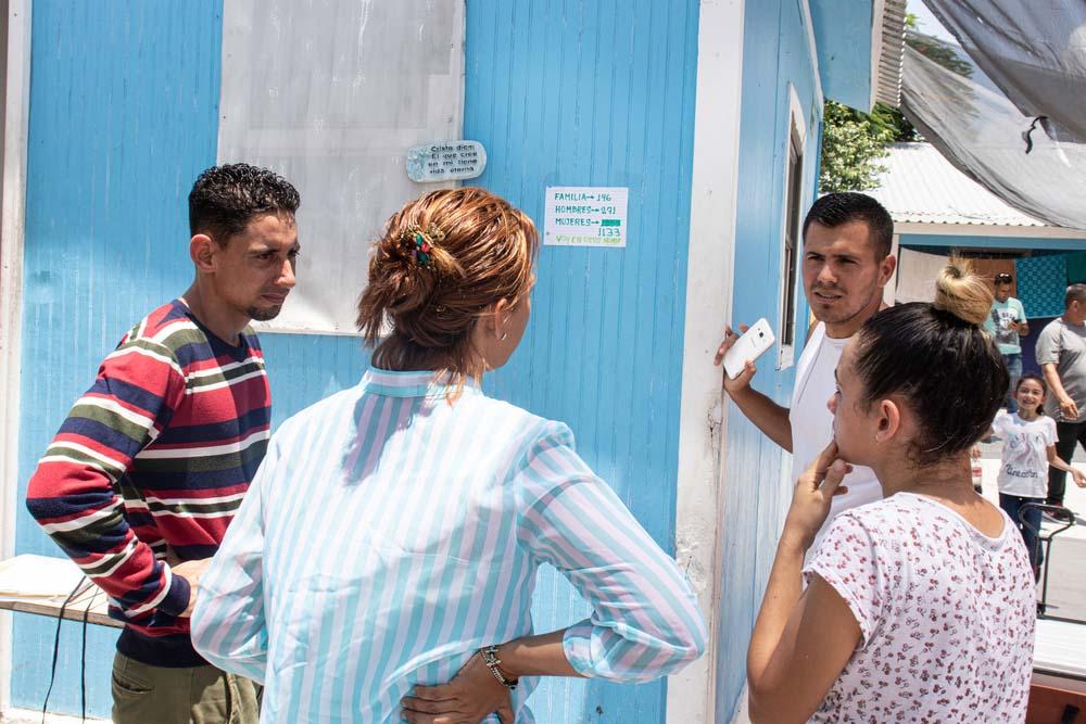 A picture of migrants outside the camp in Reynosa, Tamaulipas, Mexico