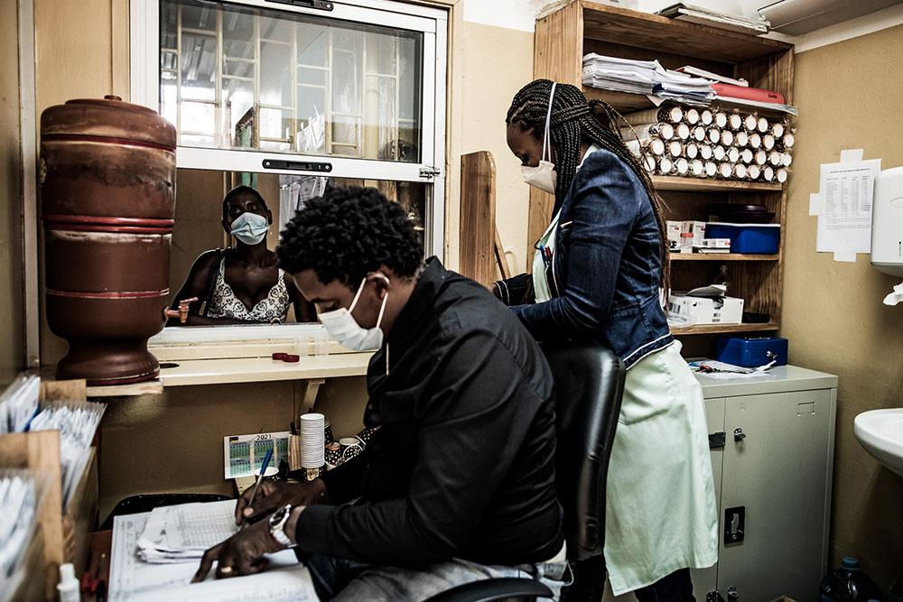 Aissa, 49, a recovering drug user takes her dose of methadone during her consultation at a methadone treatment centre in Maputo. The centre supports recovering drug users by supplying them with methadone, a medication which reduces the withdrawal symptoms which are felt when stopping the use of opiates. 