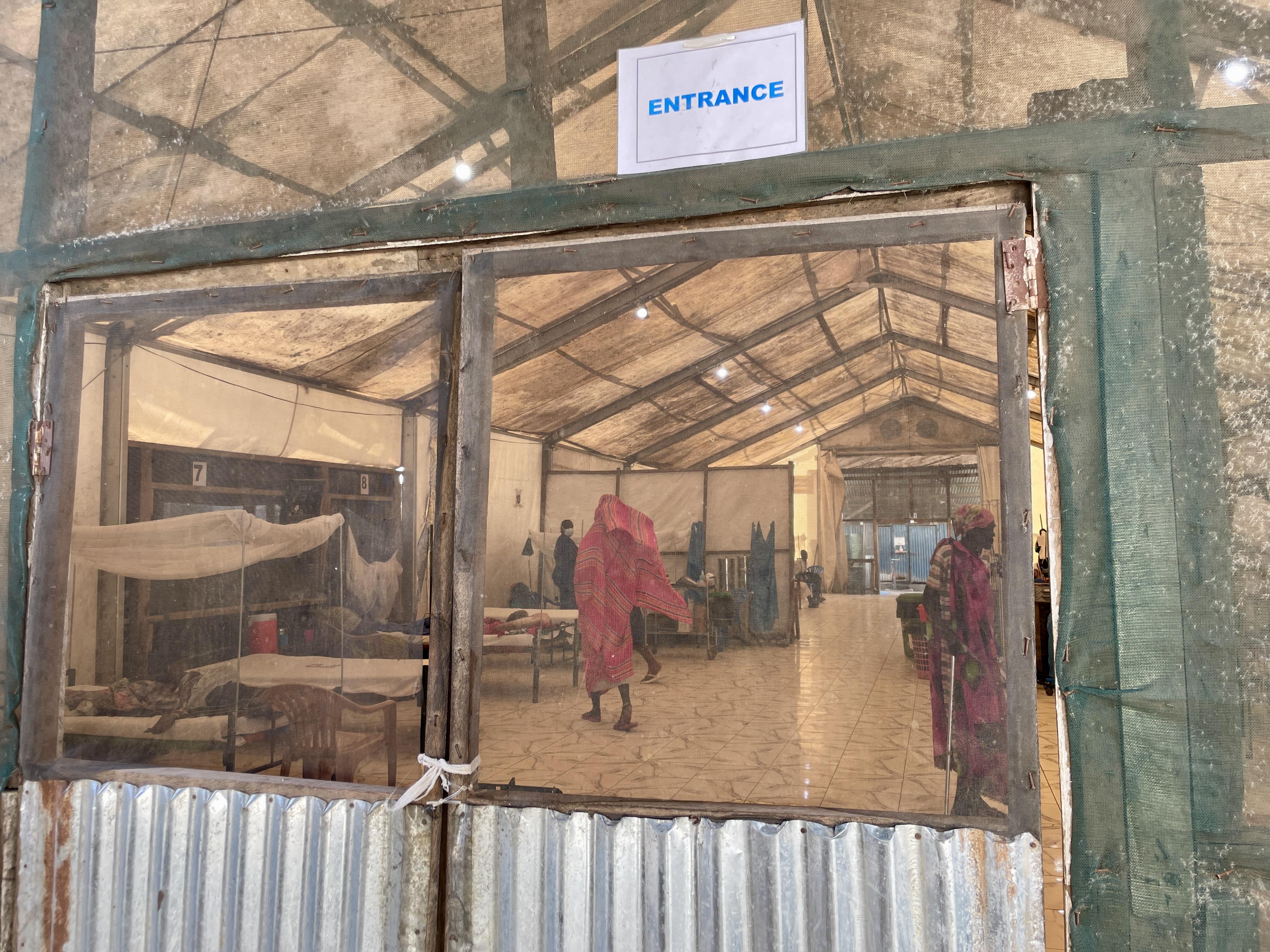 Sudan War & South Sudan Refugees: View of the entrance of the main ward of MSF hospital inside the protection of civilians (POC) site in Malakal.
